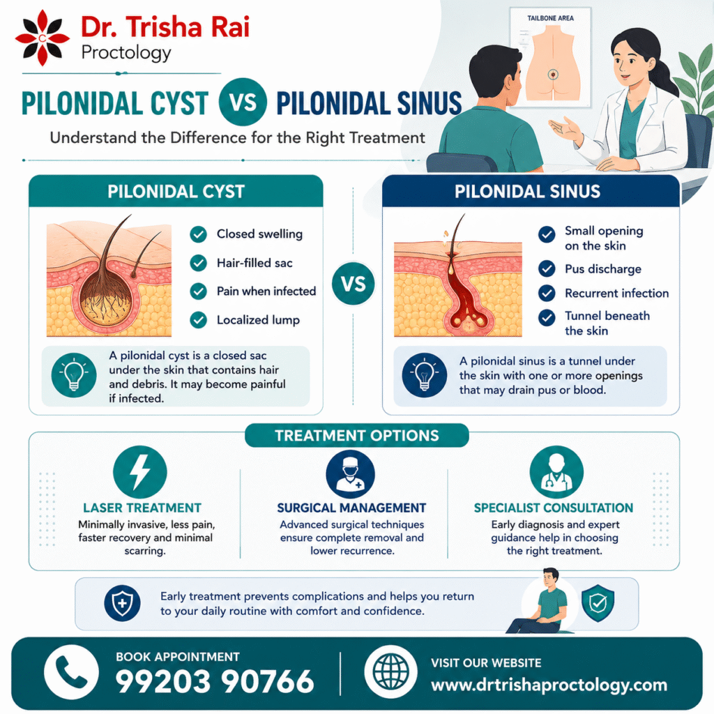 Difference Between a Pilonidal Cyst and a Pilonidal Sinus